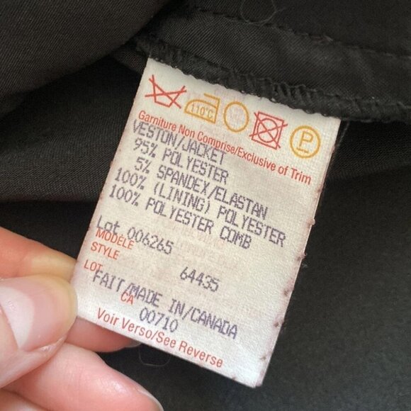 Joseph Ribkoff Whimsigoth Tuxedo Blazer Rhinestone Clasp Dark Glamour - Picture 13 of 15